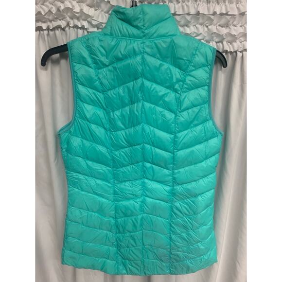 Tangerine Aqua Blue Quilted Puffer Vest Size S – Lightweight Outerwear, Pockets - Picture 3 of 4